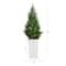 45" UV Resistant Artificial Cedar Tree in White Tower Planter (Indoor/Outdoor)